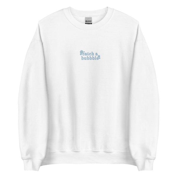embroidered catch a bubble crewneck