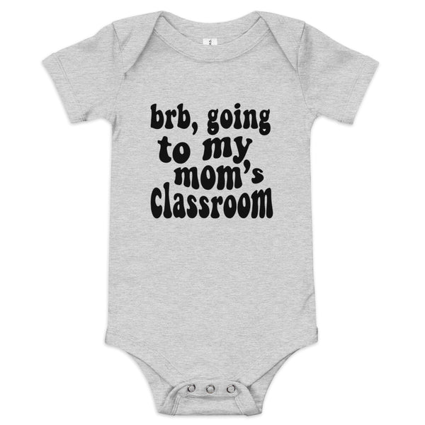 mom's class (black text) baby onesie