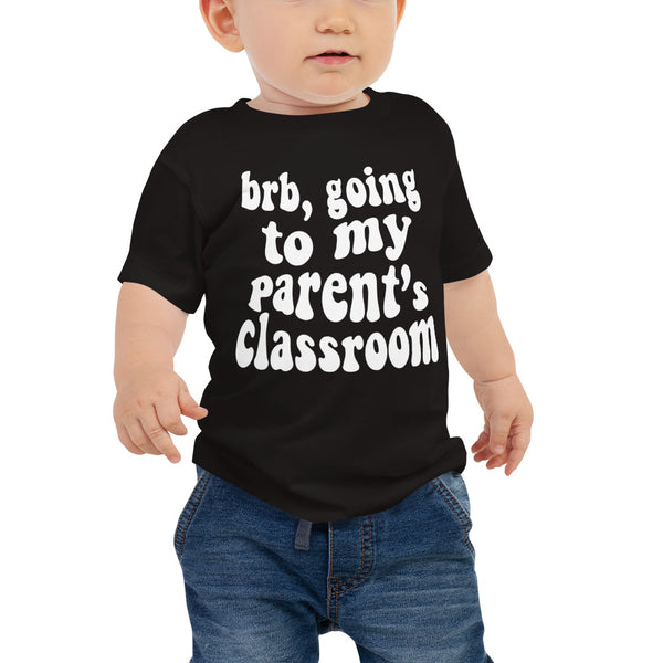 parent's class (white text) baby tee