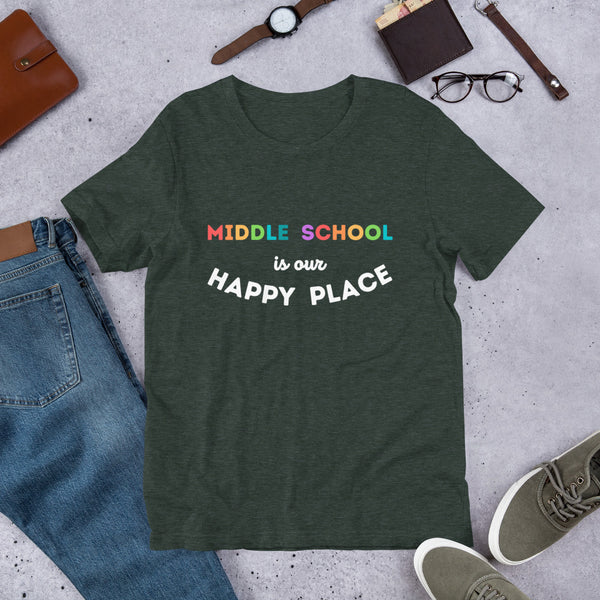 middle school is my happy place tee 2.0