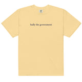 bully the government [heavy unisex tee, navy font]