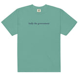 bully the government [heavy unisex tee, navy font]