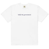 bully the government [heavy unisex tee, navy font]