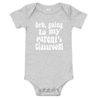 parent's class (white text) baby onesie