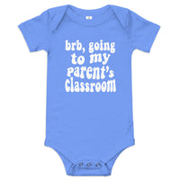 parent's class (white text) baby onesie