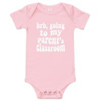 parent's class (white text) baby onesie