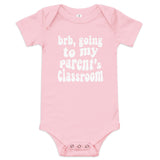 parent's class (white text) baby onesie