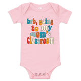 mom's class (colorful text) baby onesie