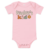 teacher's flower child baby onesie