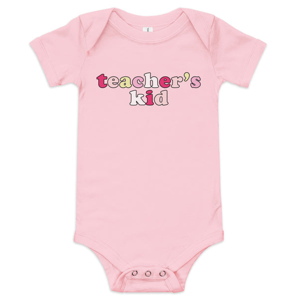 teacher's kid (strawberry) baby onesie