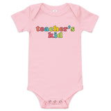 teacher's kid (candy colored) baby onesie