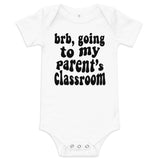 parent's class (black text) baby onesie