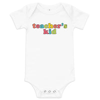 teacher's kid (candy colored) baby onesie