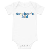 teacher's kid (blueberry) baby onesie