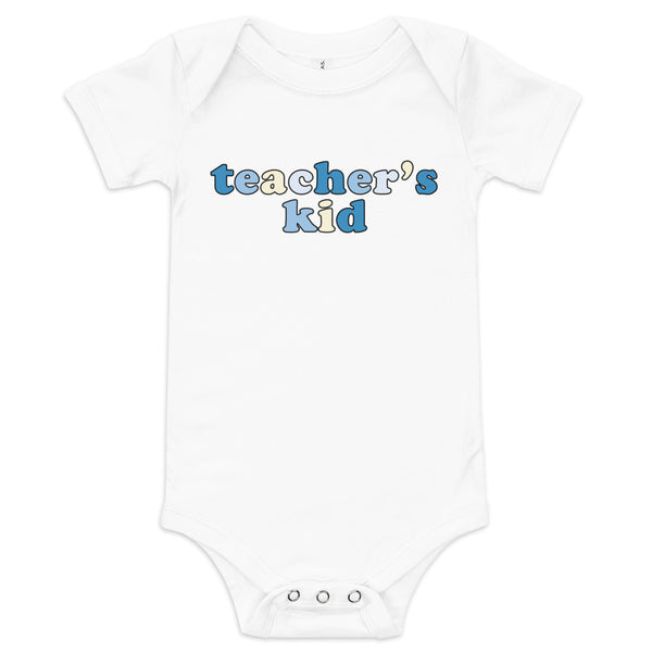 teacher's kid (blueberry) baby onesie