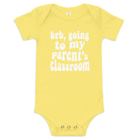 parent's class (white text) baby onesie