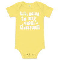 mom's class (white text) baby onesie