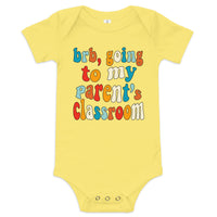 parent's class (colorful text) baby onesie