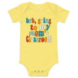 mom's class (colorful text) baby onesie