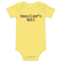 teacher's kid (candy colored) baby onesie