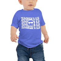 teacher's kid (white text) baby tee