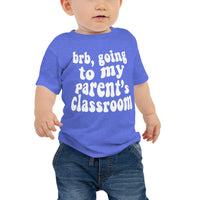 parent's class (white text) baby tee