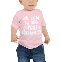 parent's class (white text) baby tee