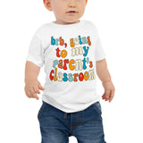 parent's class (colorful text) baby tee