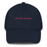 off duty teacher hat pink