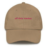 off duty teacher hat pink