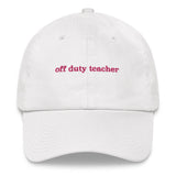 off duty teacher hat pink