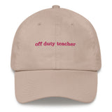 off duty teacher hat pink