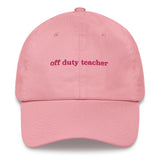 off duty teacher hat pink
