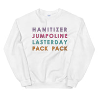 kindergarten words crewneck