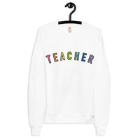 teacher rainbow crewneck