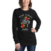 high school caffeinated skeleton long sleeve tee