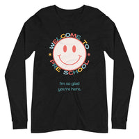 welcome to preschool smiley long sleeve tee