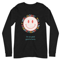 welcome to kindergarten smiley long sleeve tee