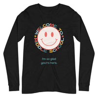 welcome to middle school smiley long sleeve tee