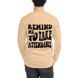 ~* PRINT ON BACK *~ remind me to take attendance