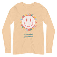 welcome to preschool smiley long sleeve tee