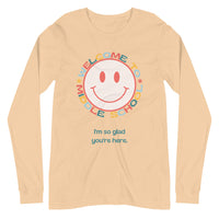 welcome to middle school smiley long sleeve tee