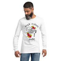 high school caffeinated skeleton long sleeve tee