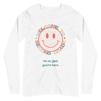 welcome to second grade smiley long sleeve tee