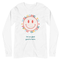 welcome to fifth grade smiley long sleeve tee