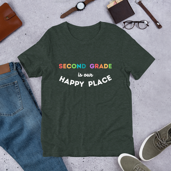 second grade is my happy place tee 2.0