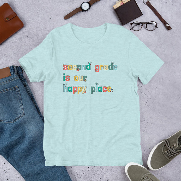 boho second grade is my happy place tee